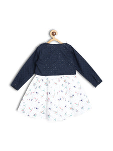 Detachable Shrug Printed Dress