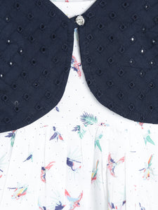 Detachable Shrug Printed Dress