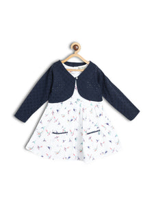 Detachable Shrug Printed Dress