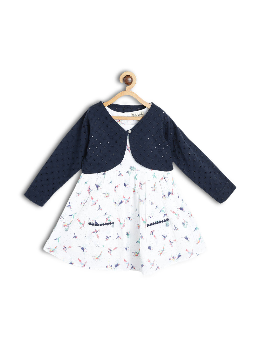 Detachable Shrug Printed Dress