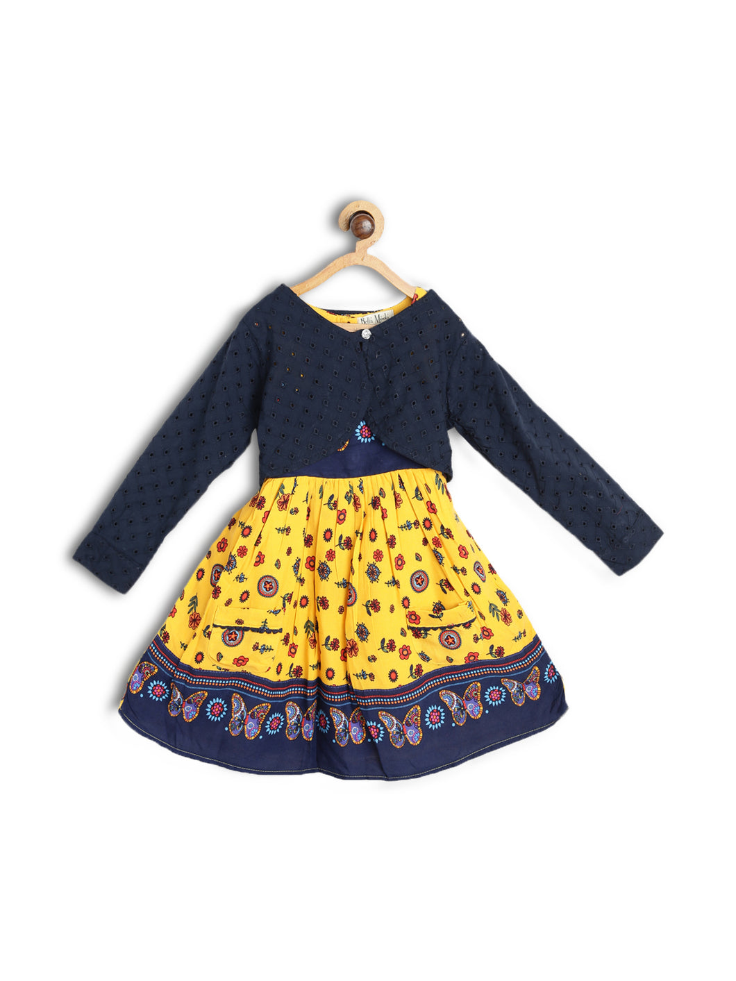 Detachable Shrug Printed Dress