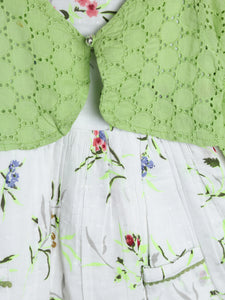 Detachable Shrug Printed Dress