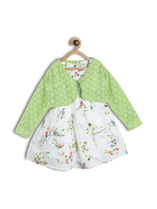 Detachable Shrug Printed Dress