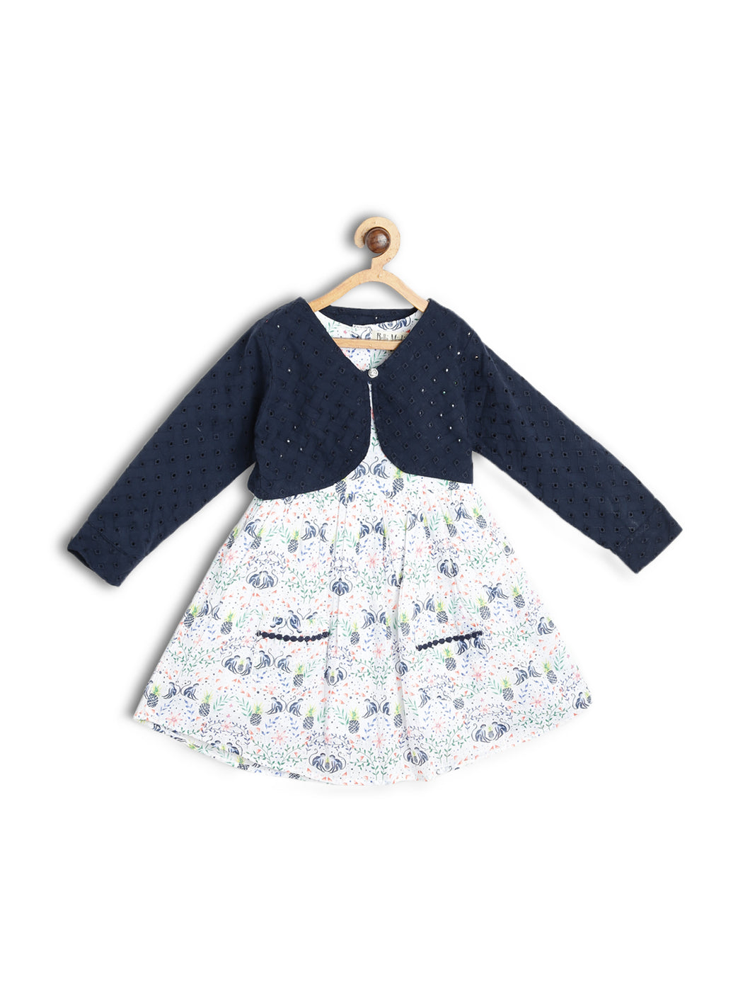 Detachable Shrug Printed Dress