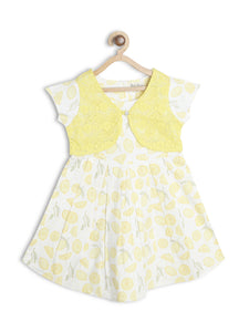 Printed Dress With Attached shrug