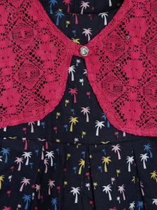 Printed Dress With Attached shrug