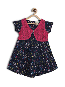Printed Dress With Attached shrug