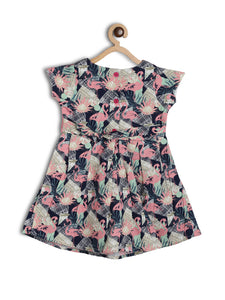 Printed Dress With Attached shrug