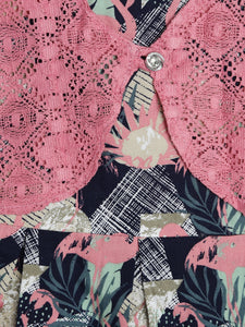 Printed Dress With Attached shrug