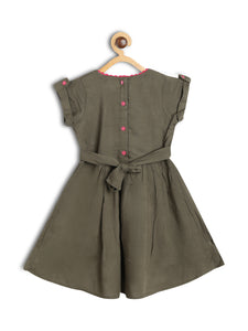 Embroidery Dress With Smart Hand Bag